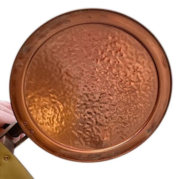 Vintage Silent Butler Table Sweeper Crumb Catcher Holland Copper Brass Wooden - Picture 6 of 16